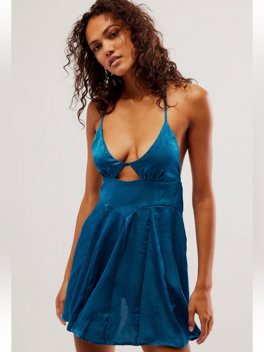 free people intimately good catch slip dress in night swim size small - Picture 1 of 9